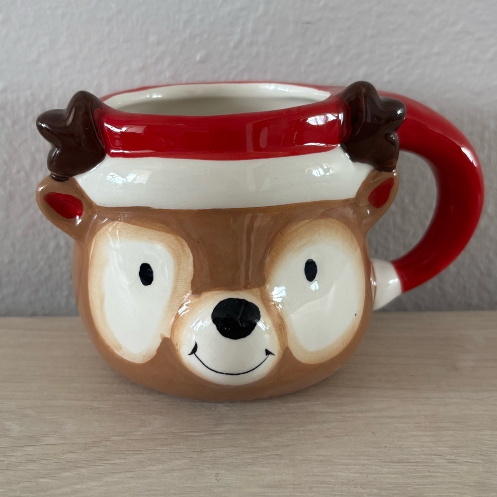 New Celebrate It Ceramic 16oz Reindeer Coffee Mug Christmas Holiday